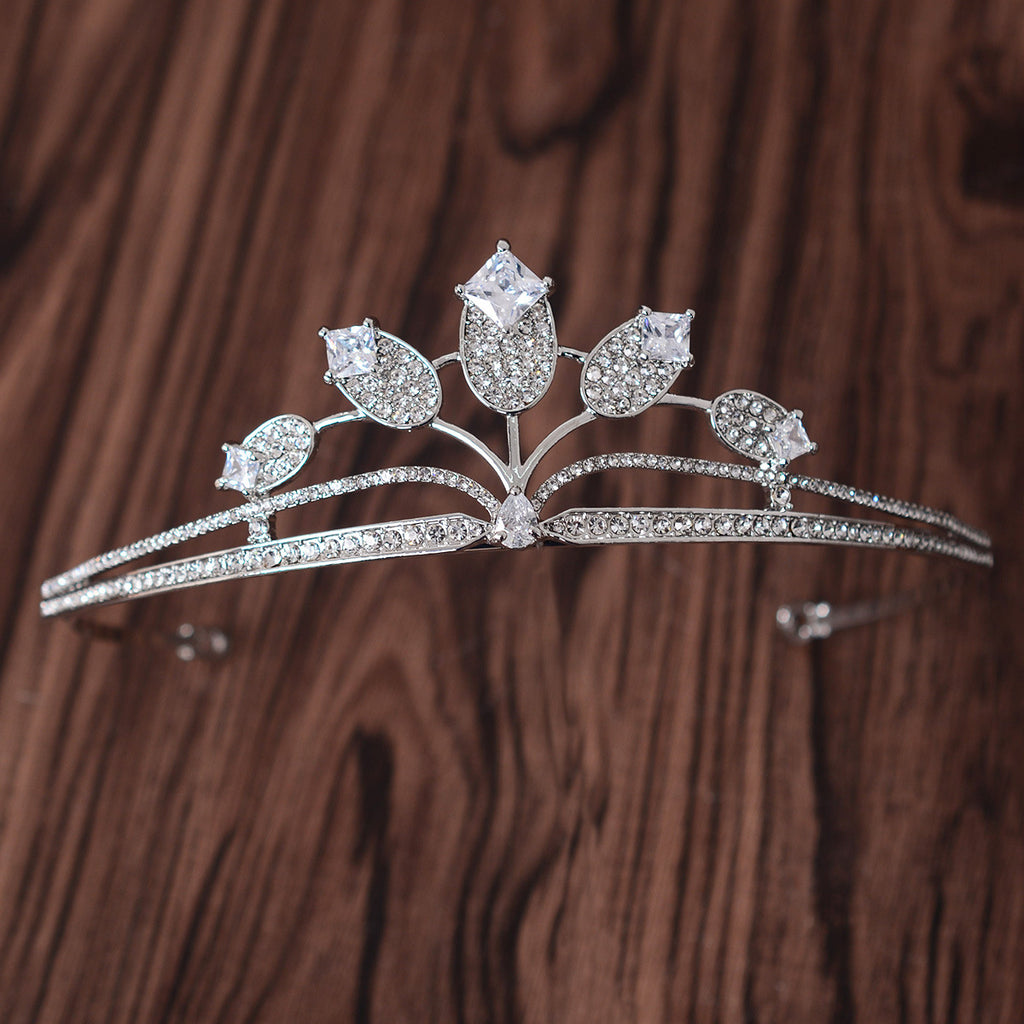Simple Rhinestone Silver Headband Crown - 𝓢𝓱𝓸𝓹𝓵𝓮𝓬𝔂