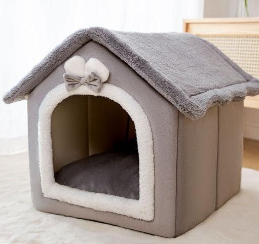 Foldable Dog House Pet Cat Bed Winter Dog Villa Sleep Kennel Removable Nest Warm Enclosed Cave Sofa Pets Supplies - 𝓢𝓱𝓸𝓹𝓵𝓮𝓬𝔂