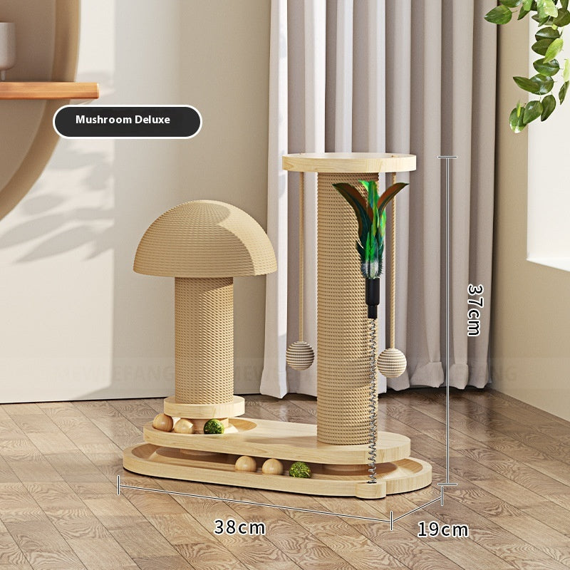Solid Wood Cat Turntable Scratching Post Durable Toy - 𝓢𝓱𝓸𝓹𝓵𝓮𝓬𝔂