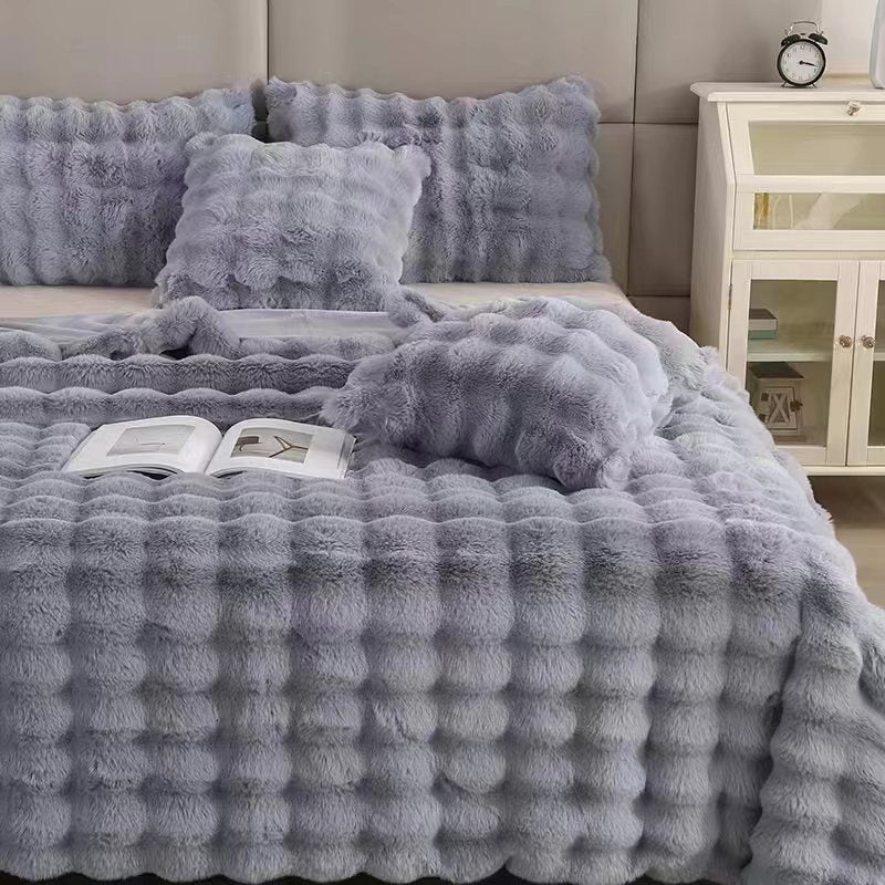 Polyester Carpet Rabbit Bubble Velvet Thickened Nap Blanket Quilt - 𝓢𝓱𝓸𝓹𝓵𝓮𝓬𝔂