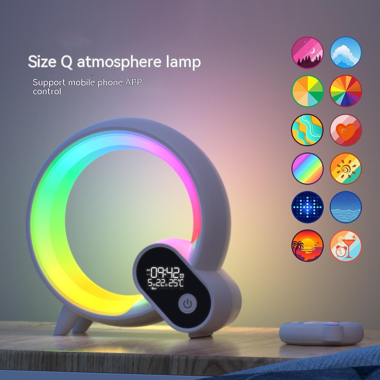 Creative Q Light Analog Sunrise Digital Display Alarm Clock Bluetooth Audio Intelligent Wake-up Q Colorful Atmosphere Light - 𝓢𝓱𝓸𝓹𝓵𝓮𝓬𝔂