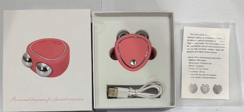 Portable Facial Micro-current Beauty Instrument For Lifting Thinning And Reducing Edema With Double Roller Massager - 𝓢𝓱𝓸𝓹𝓵𝓮𝓬𝔂