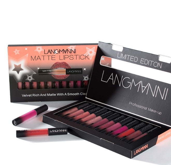 Matte Lipstick Waterproof Long-lasting Velvet Lipstick Set - 𝓢𝓱𝓸𝓹𝓵𝓮𝓬𝔂