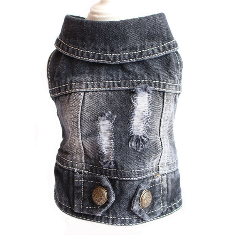 Designer Dog Clothes Small Dog Denim Jacket Coat Cat Costume Puppy Jeans Vest Spring Clothing - 𝓢𝓱𝓸𝓹𝓵𝓮𝓬𝔂