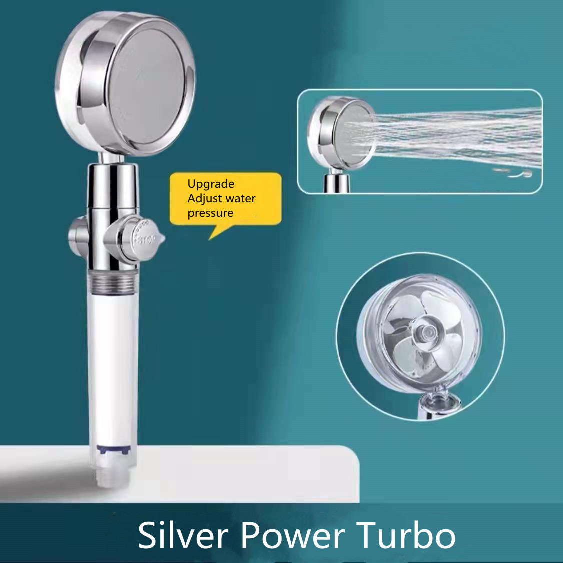 Shower Head Water Saving Flow 360 Degrees Rotating With Small Fan ABS Rain High Pressure Spray Nozzle Bathroom Accessories - 𝓢𝓱𝓸𝓹𝓵𝓮𝓬𝔂