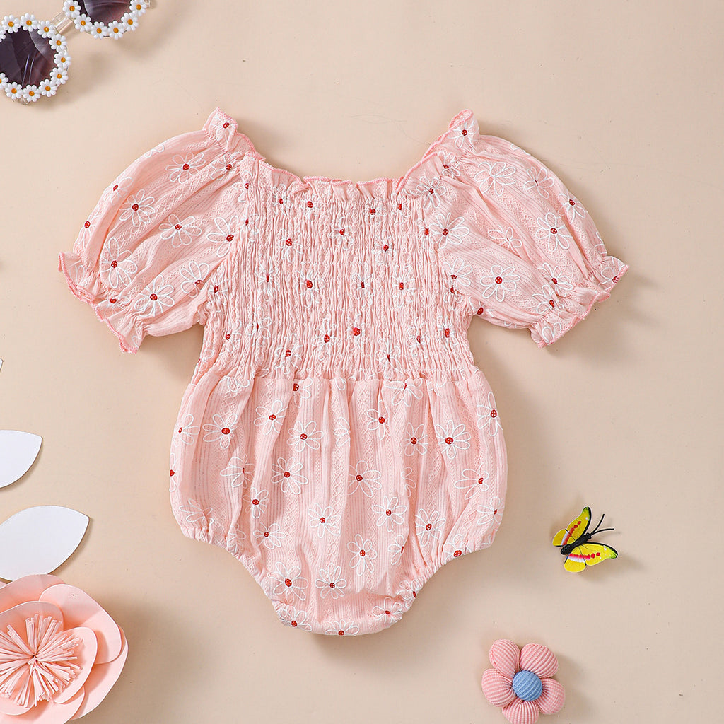 Little Sun Print Puff Sleeve Romper - 𝓢𝓱𝓸𝓹𝓵𝓮𝓬𝔂