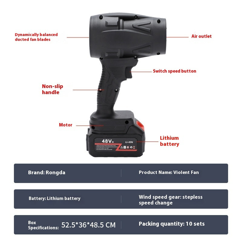 Lithium Battery Dedicated High-power Violent Fan Wireless Hair Dryer - 𝓢𝓱𝓸𝓹𝓵𝓮𝓬𝔂