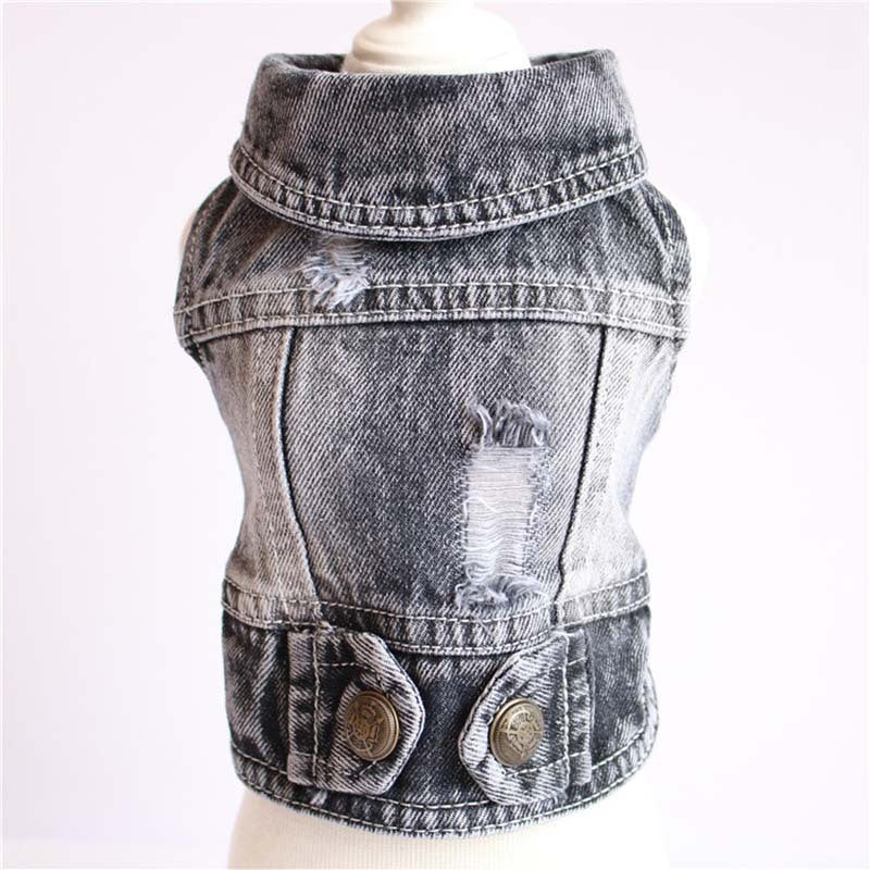 Designer Dog Clothes Small Dog Denim Jacket Coat Cat Costume Puppy Jeans Vest Spring Clothing - 𝓢𝓱𝓸𝓹𝓵𝓮𝓬𝔂