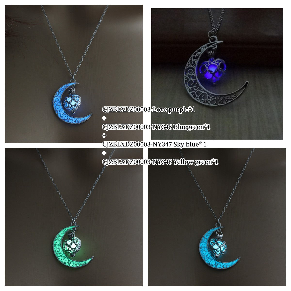 Glowing Pendant Necklaces Silver Plated Chain Necklaces - 𝓢𝓱𝓸𝓹𝓵𝓮𝓬𝔂