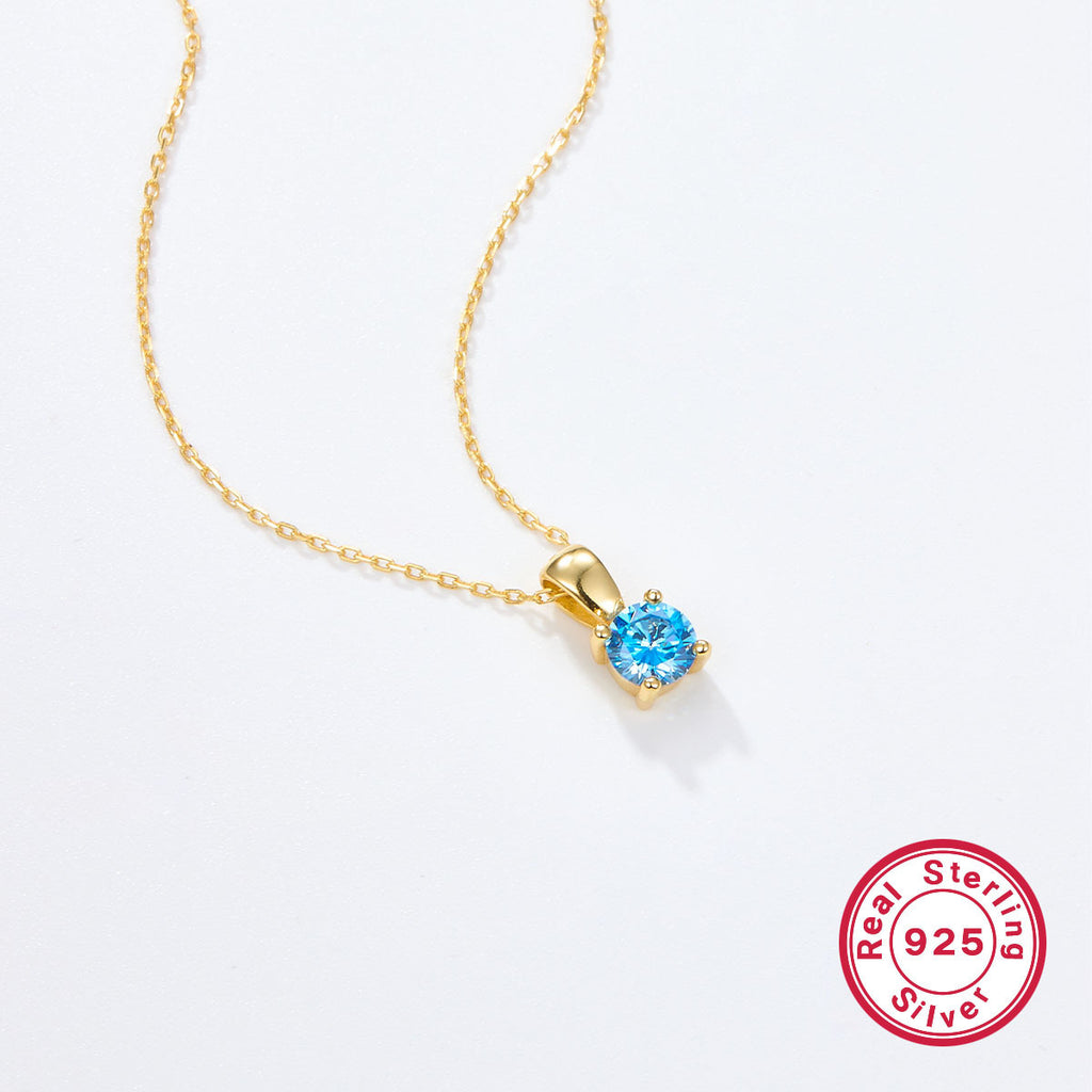 925 Sterling Silver December Birthday Stone Necklace Niche Senior Female - 𝓢𝓱𝓸𝓹𝓵𝓮𝓬𝔂