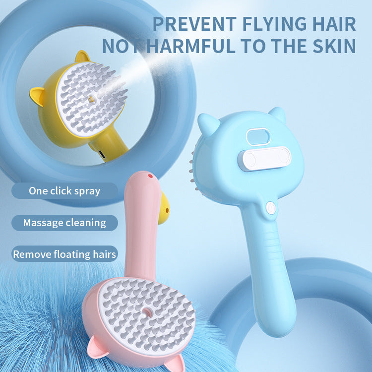 Hair Cleaning Brush With Mist Multifunctional Cat Grooming Brush Rechargeable Self Cleaning Slicker Brush For Pets Dogs & Catsb Pet Products - 𝓢𝓱𝓸𝓹𝓵𝓮𝓬𝔂