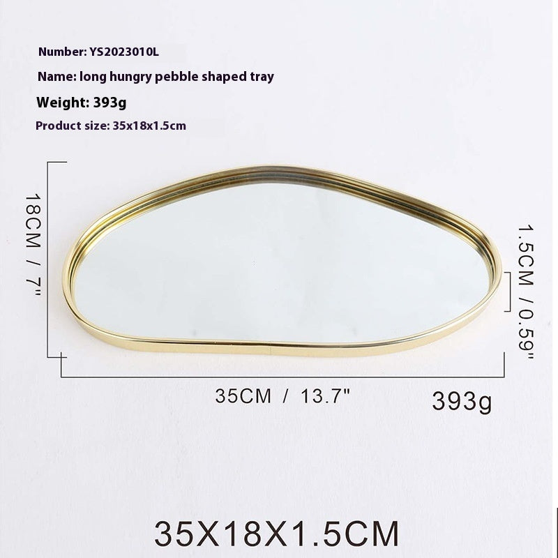 Metallic Glass Mirror Tray Jewelry And Cosmetics Storage Tray - 𝓢𝓱𝓸𝓹𝓵𝓮𝓬𝔂