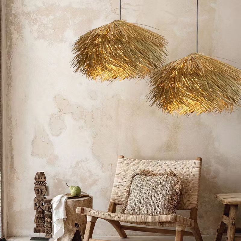 Rattan Ceiling Lamp Vintage Rattan Chinese Style Chandelier - 𝓢𝓱𝓸𝓹𝓵𝓮𝓬𝔂