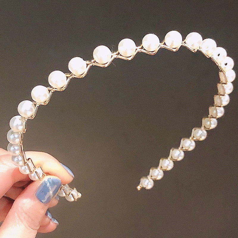 Sen Simple Pearl Thin Headband Hair Accessories Headband - 𝓢𝓱𝓸𝓹𝓵𝓮𝓬𝔂